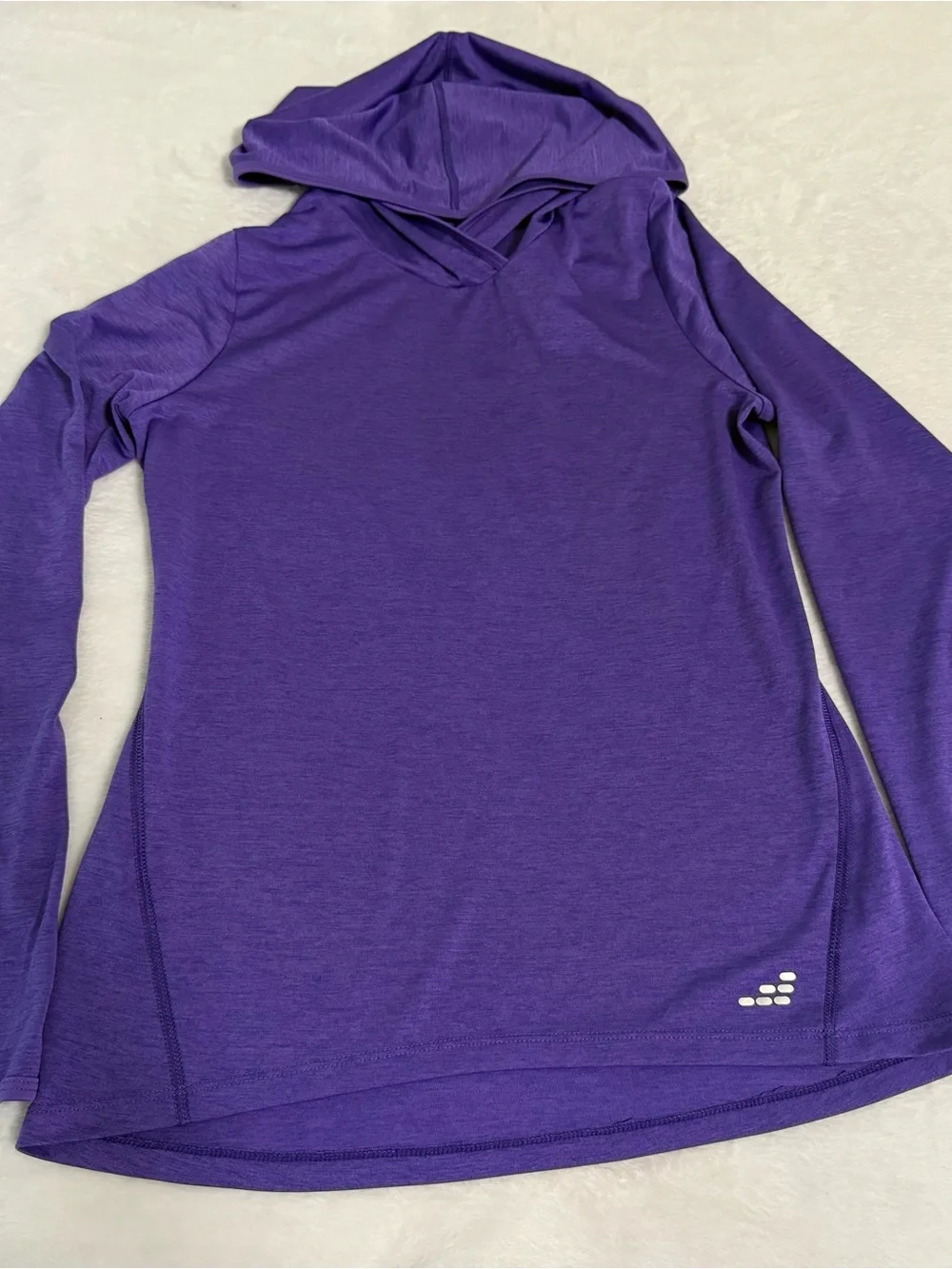 BCG Girls XL 16 Purple Lightweight Performance Hoodie Long Sleeve Thumbholes